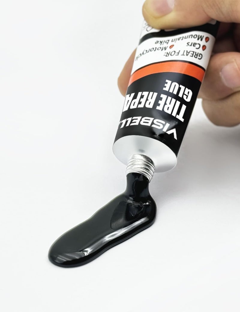 Visbella Tire Repair Glue, Black Rubber Cement, Sidewall Tire Scratch Repair Sealer, Fix a Flat, Restore & Protect Tyre Surfaces for Car, Bike, Motorcycle, Lawn Mower 1.76OZ - Image 3